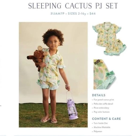 Matilda Jane size 4 Sleeping Cactus Pajama Set - Picture 10 of 10